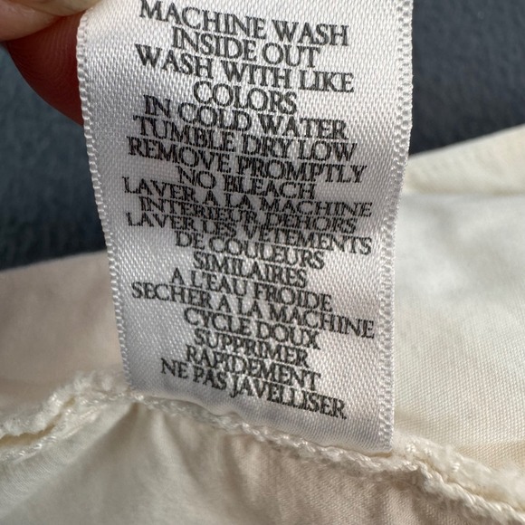 Frank & Eileen Westport Pants Womens 2 White Wide Leg Cropped Cotton Twill USA - Picture 5 of 8